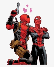 Transparent Deadpool Chibi Png - Deadpool And Spiderman Comic Art, Png Download, Free Download