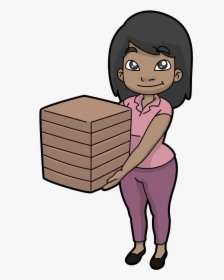 Black Woman Carrying Boxes, HD Png Download, Free Download
