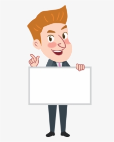 Men Clipart Business Woman - Cartoon Man With Board, HD Png Download, Free Download