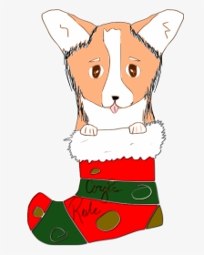 Cute Corgi Christmas Messages Sticker-4 - Cartoon, HD Png Download, Free Download