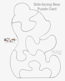 Отображается Файл "side Facing Bear Puzzle Card Template - Puzzle Card Template, HD Png Download, Free Download
