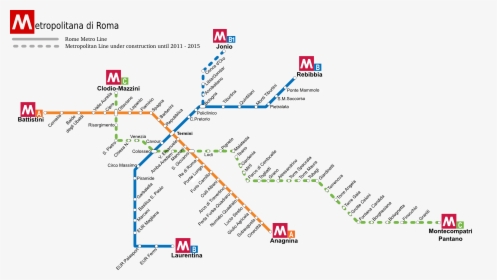 Mappa Metropolitana - Metro Rome, HD Png Download, Free Download