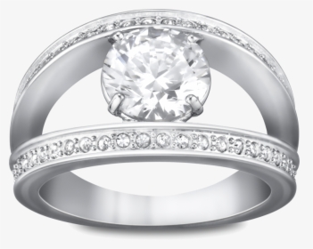 Silver Ring With Diamond Png - Swarovski Vitality Ring, Transparent Png, Free Download
