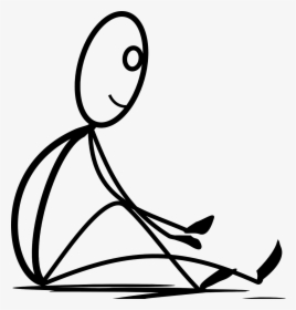 Stick Figure Sitting Down , Transparent Cartoons - Stick Figure Sitting Down Transparent, HD Png Download, Free Download