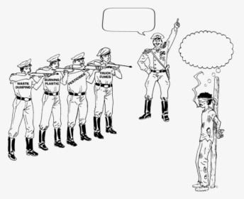 A Soldier Speaks As He Commands A Firing Squad Of 4 - Cartoon, HD Png Download, Free Download