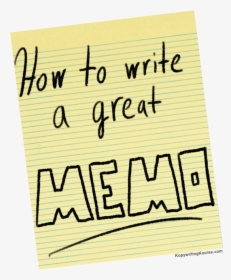 How To Write A Great Memo - Memo, HD Png Download, Free Download