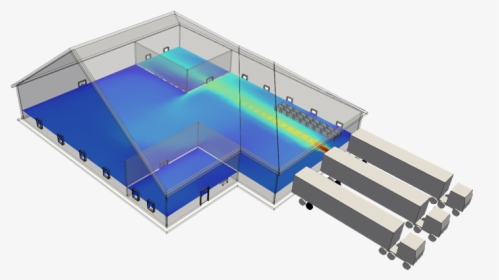 Cfd Analysis Of Fume Distribution In The Warehouse - Architecture, HD Png Download, Free Download