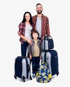 Transparent Suitcase Png - Family With Suitcases Png, Png Download, Free Download