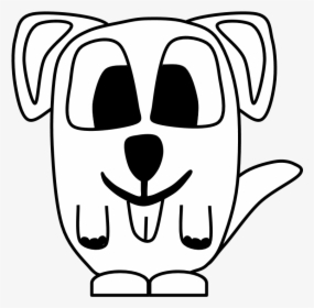 Dog, Big Eyes, Black And White, Cartoon Animal - Cartoon, HD Png Download, Free Download