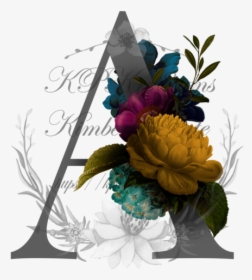 Fall Floral Monograms ~ Clear Waterslide Only - Garden Roses, HD Png Download, Free Download