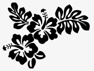 Transparent Hibiscus Border Png - Hawaiian Flower Clipart Black And White, Png Download, Free Download