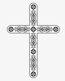 Body Jewellery Line Art White - Cross, HD Png Download, Free Download