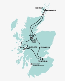 Coast To Coast Tour Map - Loch Ness On Map, HD Png Download, Free Download