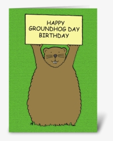 Groundhog Day Birthday Greeting Card - Cartoon, HD Png Download, Free Download