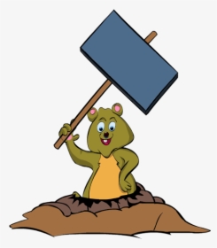 Clip Art Groundhog Day Burrow Rodent Signboard - Illustration, HD Png Download, Free Download