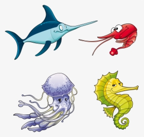 Transparent Download Cartoon Fish Benthic Fauna Transprent - Cartoon Deep Sea Creatures, HD Png Download, Free Download
