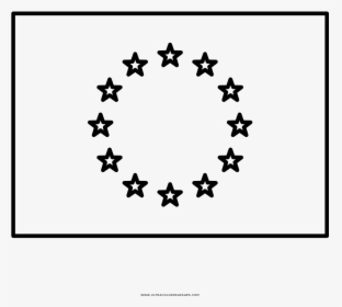 European Union Flag Coloring Page - Eu Flag Black And White, HD Png Download, Free Download