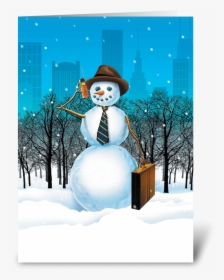 Business Snowman Greeting Card - Snow, HD Png Download, Free Download