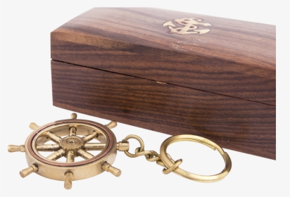 Ships Wheel Key Ring With Wooden Box, Batela Uk, HD Png Download, Free Download
