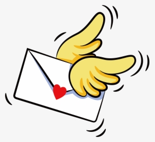 Mail Clipart Yellow Envelope - Envelope With Wings Clipart, HD Png Download, Free Download