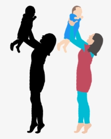 Woman With Baby Silhouette Clipart, HD Png Download, Free Download