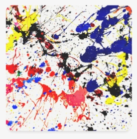 Blue & Red Paint Splatter Square Coaster - Black Beanie Splash Paint, HD Png Download, Free Download