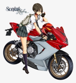 Girls On Motorcycles Png - バイク 乗っ てる 人 イラスト, Transparent Png, Free Download