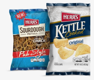 Bag Of Herr"s Sourdough Pretzels And Herr"s Kettle - Herr's Chips, HD Png Download, Free Download