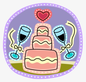 Vector Illustration Of Wedding Cake Traditional Cake - Wedding Cake Clip Art, HD Png Download, Free Download