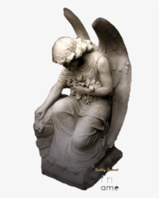 Angel Praying Kneeling Png File - Surreal Sad Angel Kneeling In Prayer, Transparent Png, Free Download