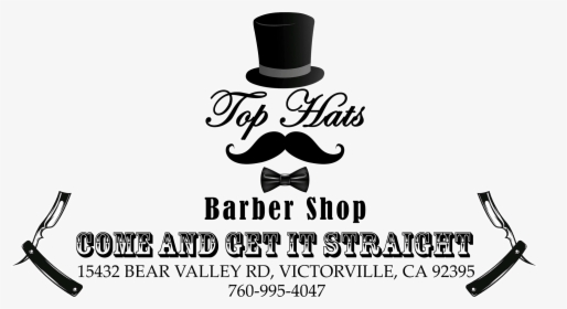 Top Hats Tag Line And Address - Shaving Haircut Barber Shop, HD Png Download, Free Download