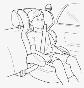 Car Seat With Child Svg Clip Arts - Seat Belt Black And White, HD Png Download, Free Download