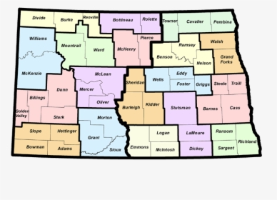 North Dakota Map - Map Of North Dakota Cities, HD Png Download, Free Download