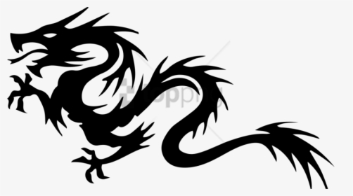 Free Png Dragon Tribal Png Image With Transparent Background - Chinese Dragon Silhouette Png, Png Download, Free Download