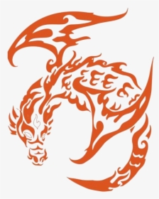 Tribal Dragon Png - Dragon Tribal Tattoo Png, Transparent Png, Free Download