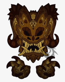 Wooden Tribal Dragon Mask - Illustration, HD Png Download, Free Download