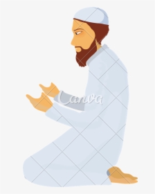 Transparent Man Praying Silhouette Png - Praying Muslim Cartoon Png, Png Download, Free Download