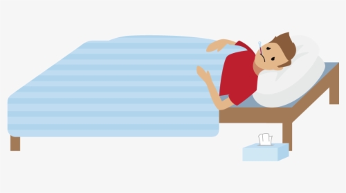 Person Looking Sick Lying In Bed - Sick Person Cartoon Png, Transparent Png, Free Download
