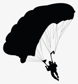 Parachute Parachuting Clip Art - Parachute Silhouette Png, Transparent Png, Free Download