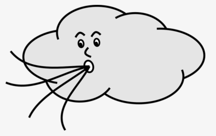 Vent, Soufflage, Nuage, Visag - Cartoon Wind Blowing Gif, HD Png Download, Free Download