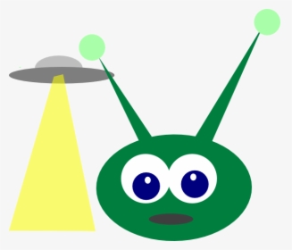 Green Alien With Ufo Svg Clip Arts - Alien Ufo Vector Png, Transparent Png, Free Download