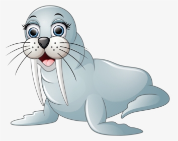 #mq #grey #seal #seals #animal #animals - Cute Walrus Cartoon, HD Png Download, Free Download