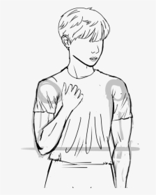 I Drew Hobi Too Buff So He Is Now Jungkook T T - Sketch, HD Png Download, Free Download