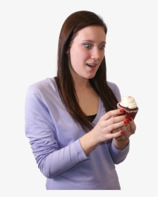 Girl Surprised At Cupcake [702 × 1114], HD Png Download, Free Download