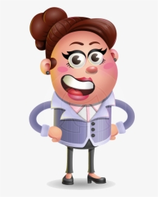 Clay Business Woman Cartoon Vector Character Aka Ruth - Girl Shocked Cartoon .png, Transparent Png, Free Download