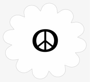 Peace Symbol Peace Sign Flower 59 Black White Line - Daisy Peace, HD Png Download, Free Download
