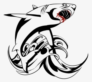 Tribal Shark Designs , Png Download - Great White Shark Tattoo Drawing, Transparent Png, Free Download
