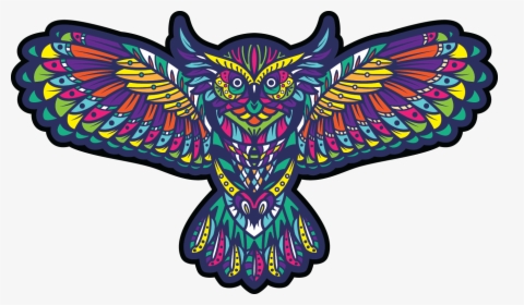 Transparent Tribal Wings Png - Owl Design In Color, Png Download, Free Download