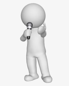 3d White Man Microphone, HD Png Download, Free Download