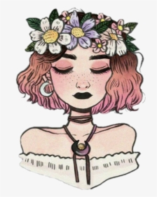 Girl Freckles Sketch Tumblr Aesthetic Cute Sad Cutegirl